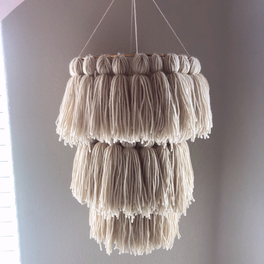 yarn chandelier